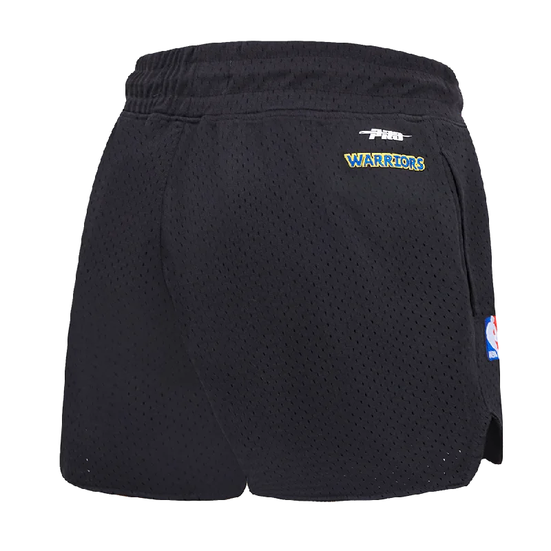 NBA GOLDEN STATE WARRIORS SCRIPT TAIL WOMEN'S MESH SHORT (BLACK)