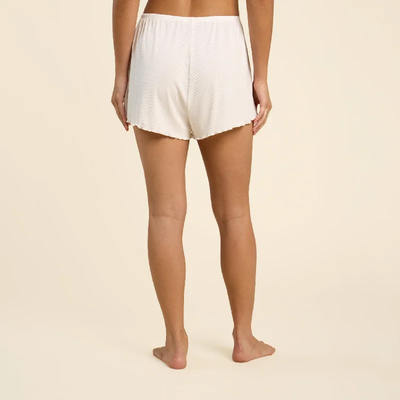 Mini Rib Cheeky Shorts | Pearl