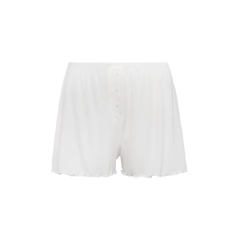 Mini Rib Cheeky Shorts | Pearl