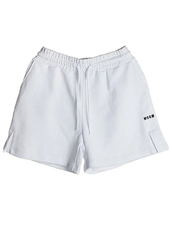 Women's Micro Logo Bermuda Cotton Shorts White