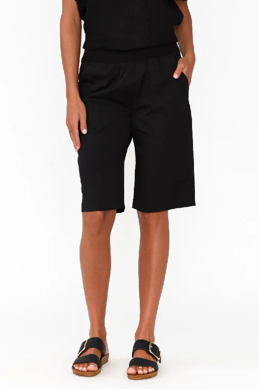 Wilson Black Cotton Shorts