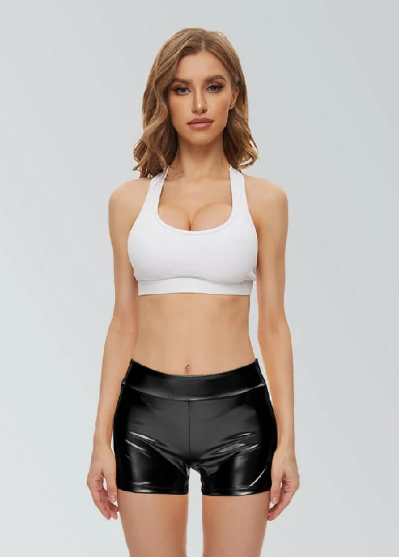 Womens Metallic High Waisted Shorts