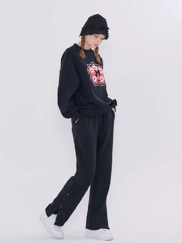 MET velvet detail sweatshirt pant set