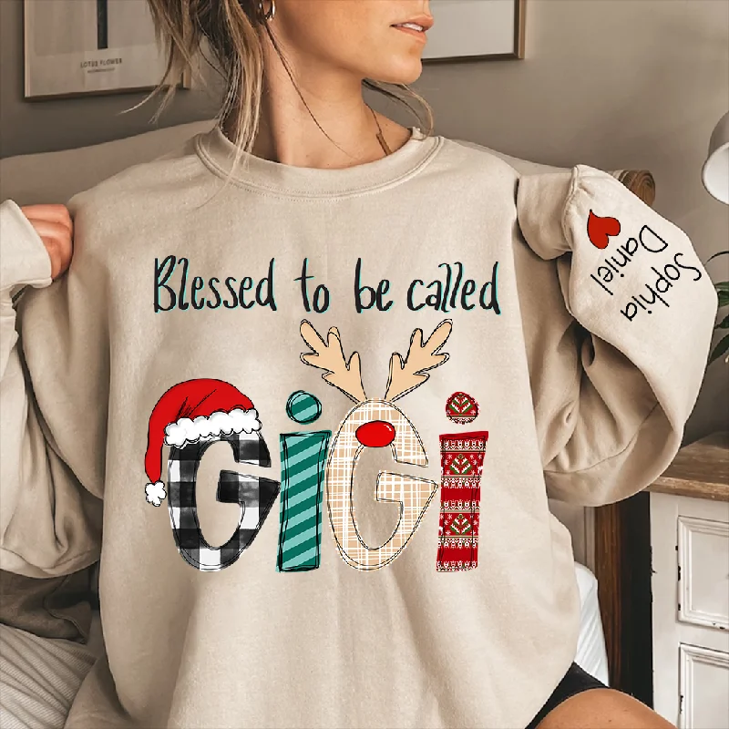 Blessed To Be Called Gigi And Kids Christmas Custom Name CTH01 Sweatshirt