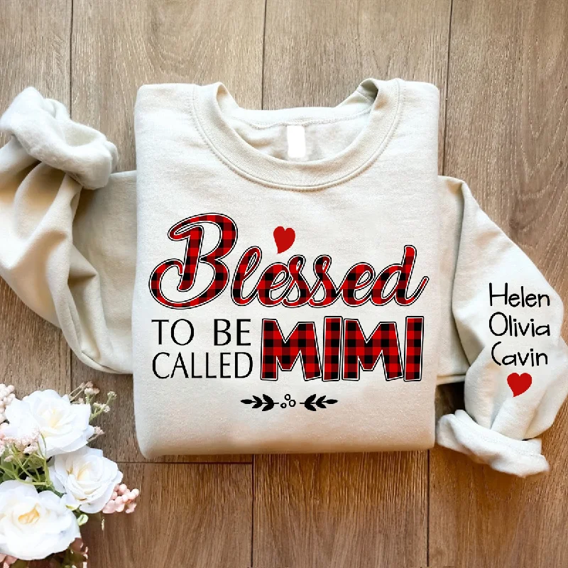 Blessed To Be Called Mimi, Custom Mimi & Kids, Grandma Gift TH Sweatshirt