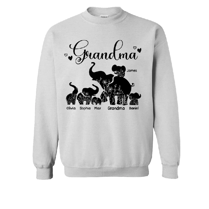 Custom Grandma Elephant With Grandkids, Mother's Day TH Sweatshirt