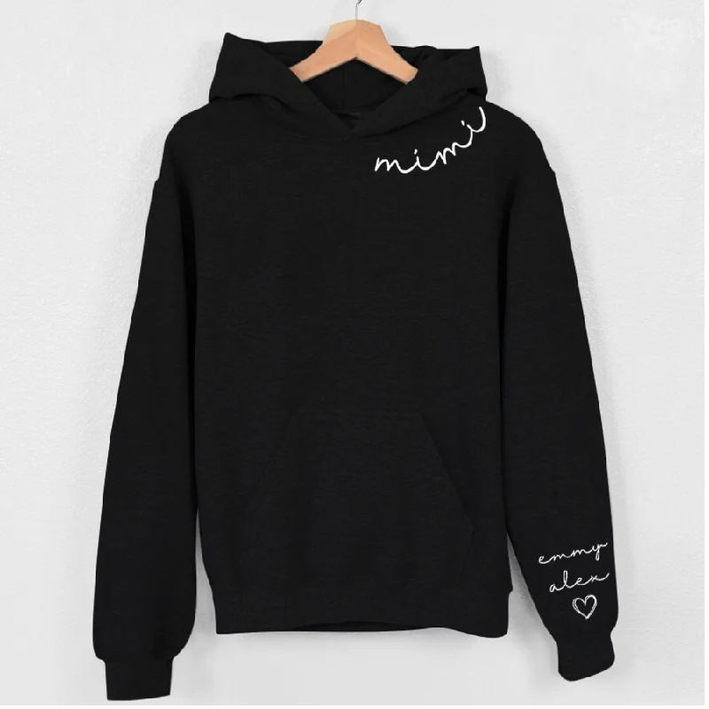 Custom Mimi Sweatshirt with Granddaughter and Grandson Names Hoodie