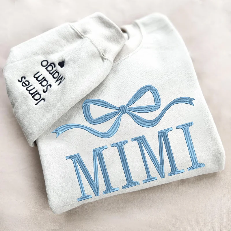 Embroidered Custom Name Mimi Nana Grandma Mama Sweatshirt