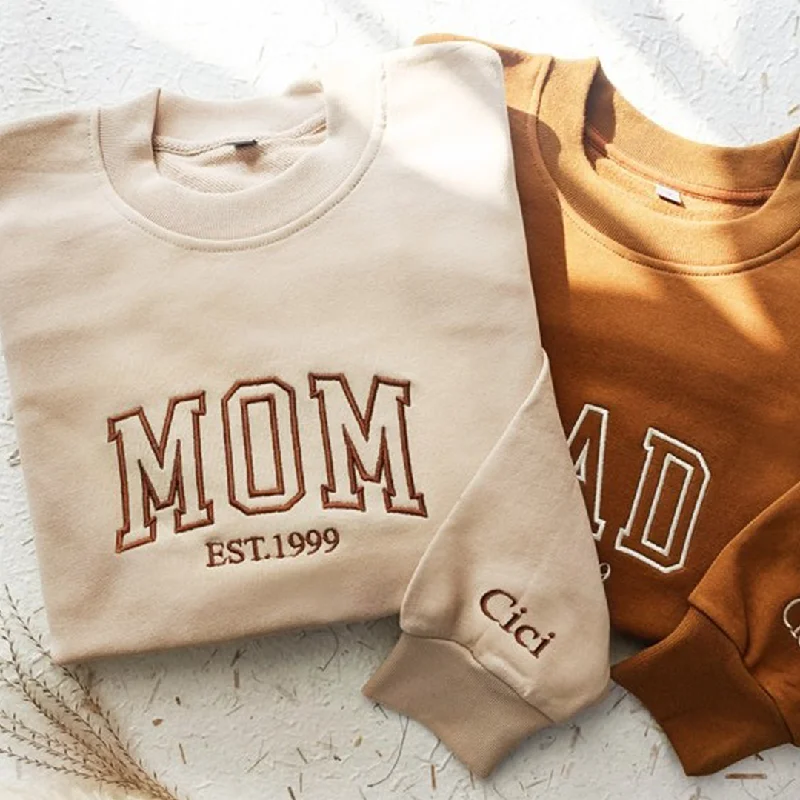 Embroidered Custom Name Mom, Dad, Grandma, Grandpa Sweatshirt