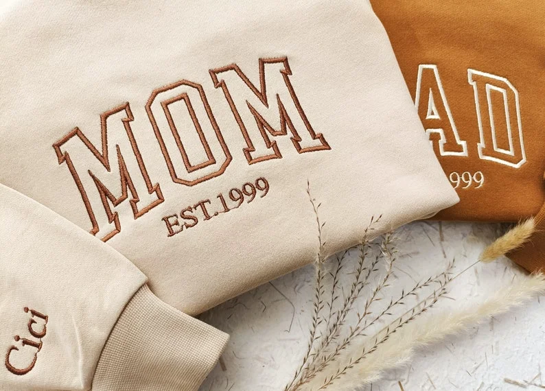 Embroidered Custom Name Mom, Dad, Grandma, Grandpa Sweatshirt