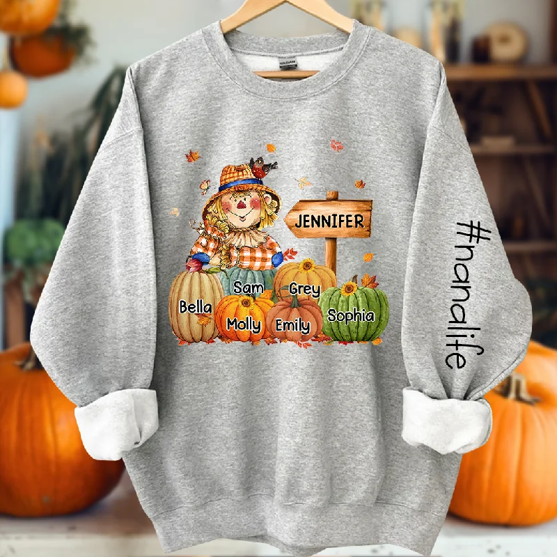 Fall Season Scarecrow Nana's Pumpkin Patch Personalized CTH01 Sweatshirt