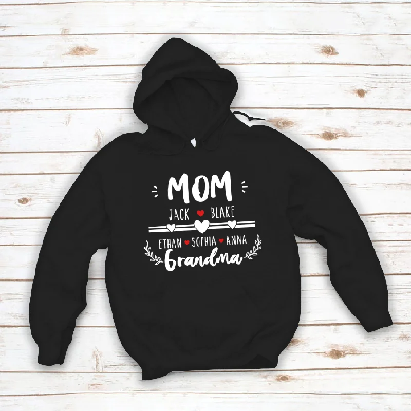 Flowers Mom And Grandma Kids Heart Hoodie