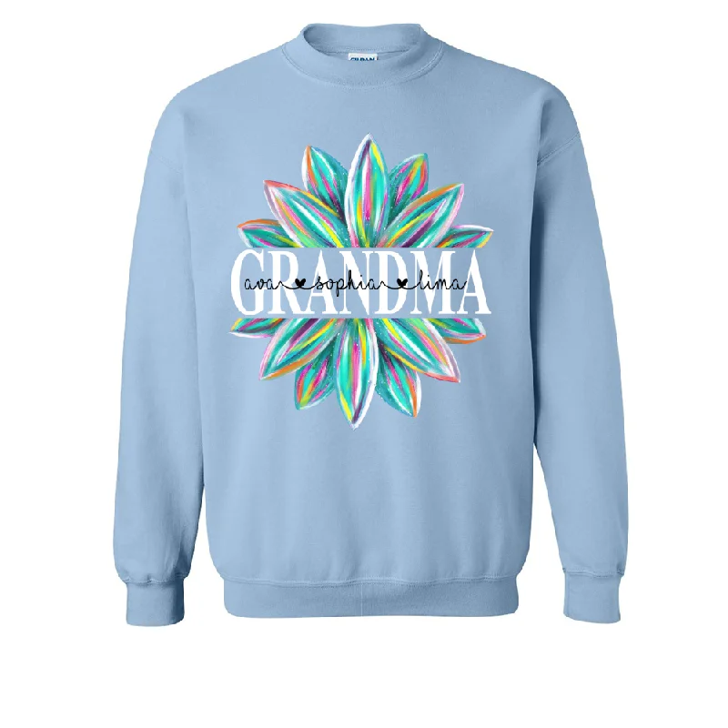 Grandma Flower Color 4 Shirt, Custom Grandma With Kids, Mother's Day TH Sweatshirt