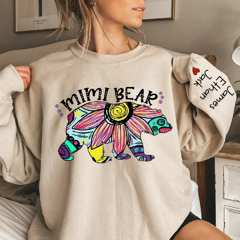 Mimi Bear Sweatshirt Custom Grandma and Grandkids Sweatshirt