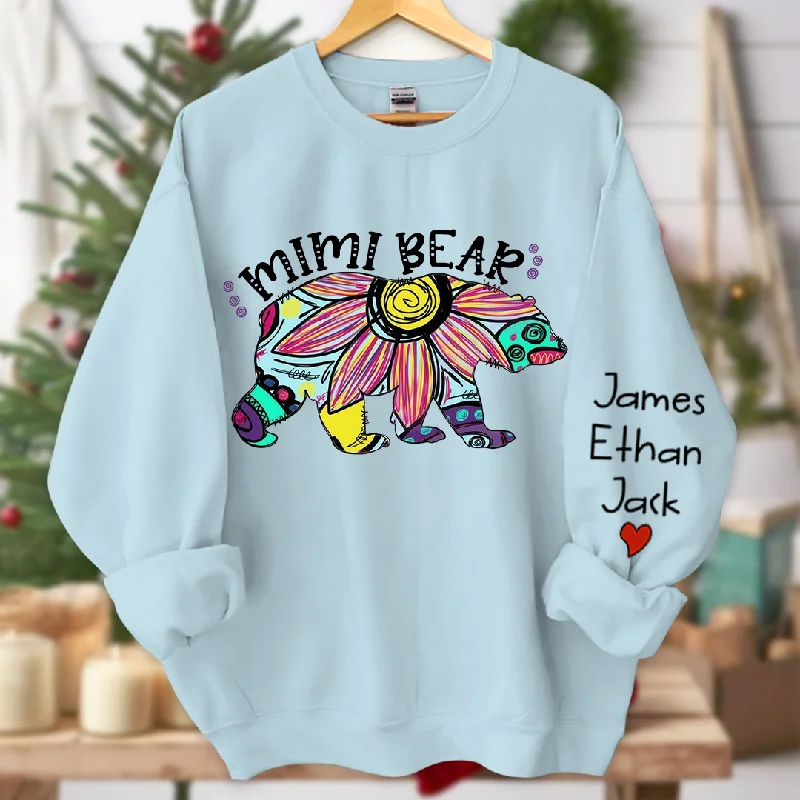 Mimi Bear Sweatshirt Custom Grandma and Grandkids Sweatshirt