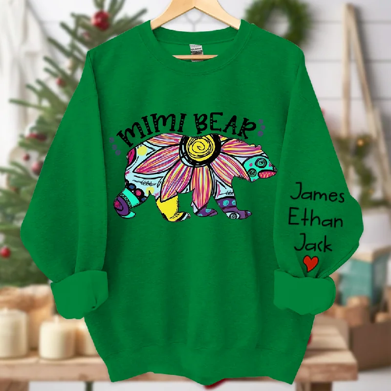 Mimi Bear Sweatshirt Custom Grandma and Grandkids Sweatshirt