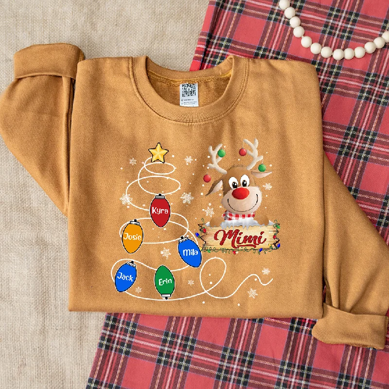 Mimi Reindeer And Grandkids Lights Christmas Sweatshirt