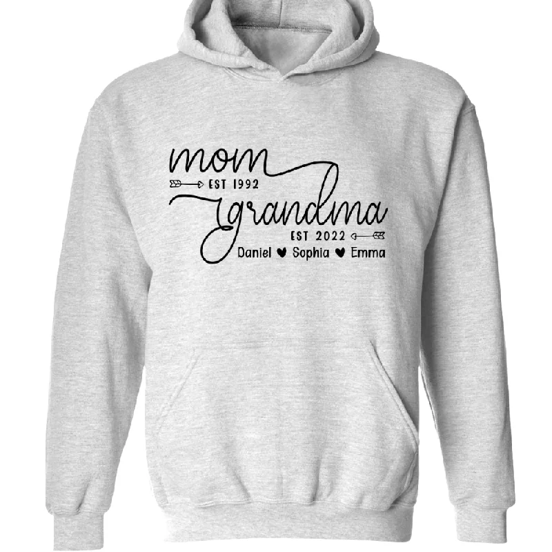 Mom Est Grandma Est Custom With Kids TH Hoodie