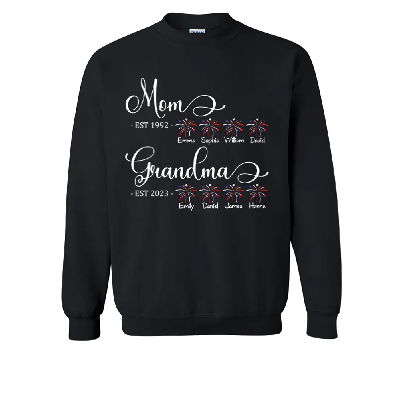 Mom Grandma Firework 4th Of July With Grandkids TH Sweatshirt