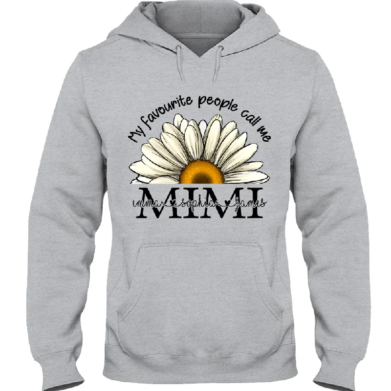 My Favourite People Call Me Mimi Daisy Flower, Custom Mimi & Kids, Grandma Gift TH Hoodie