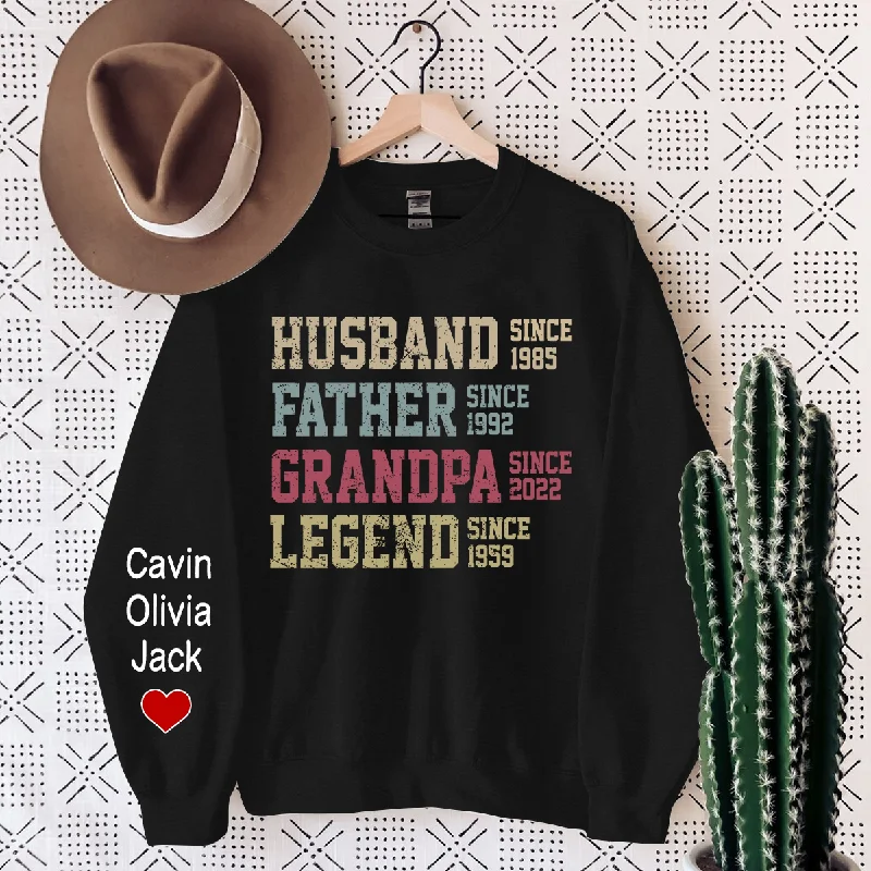 Personalized Dad Grandpa, Husband Father Grandpa Legend Sweatshirt