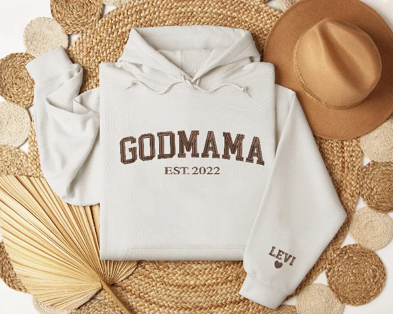 Personalized Embroidered Godmother Sweatshirt-Godmom Embroidered Sweatshirt, Madrina Proposal Gift