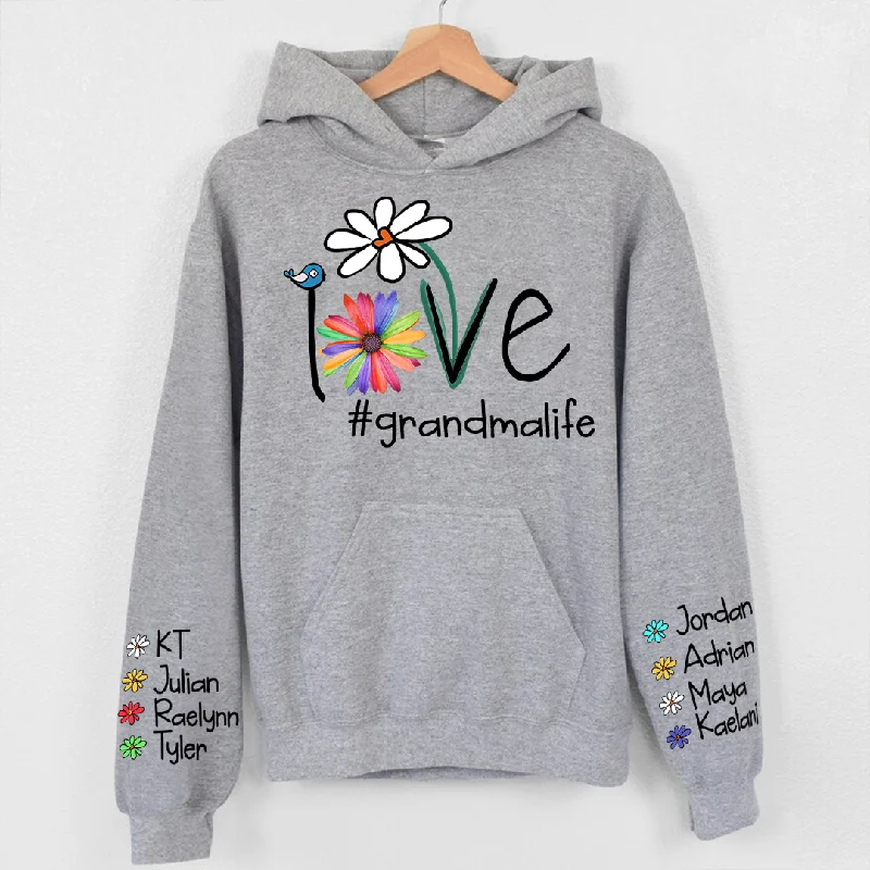 Personalized Love Grandma Life Flower CTH01 Hoodie