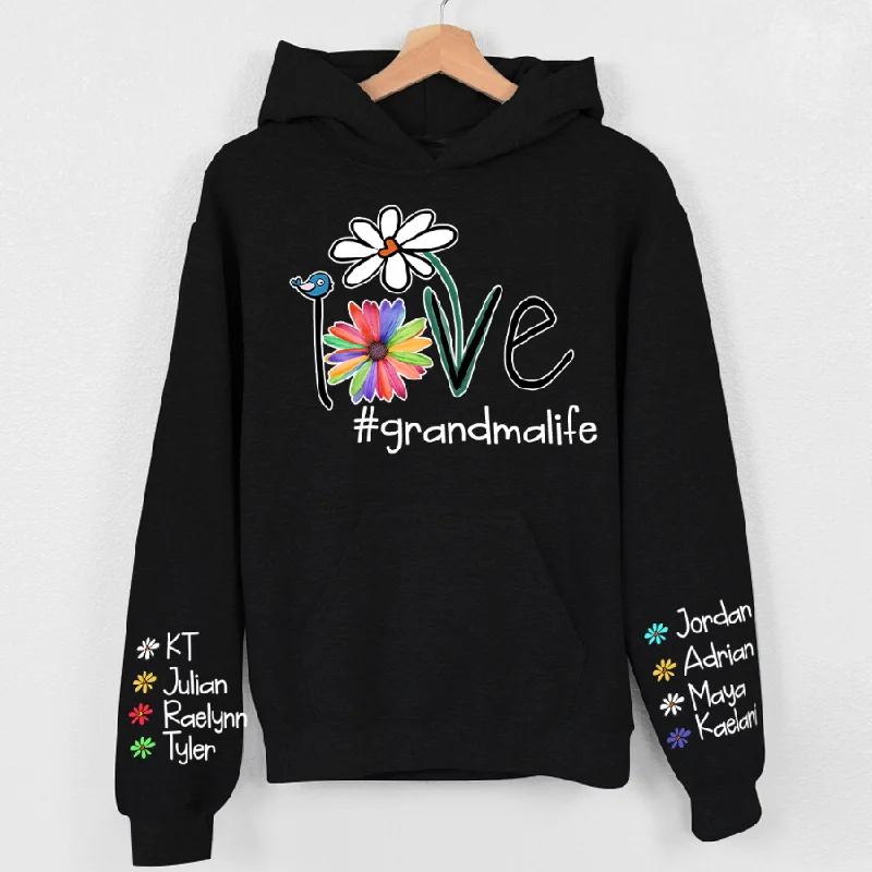 Personalized Love Grandma Life Flower CTH01 Hoodie