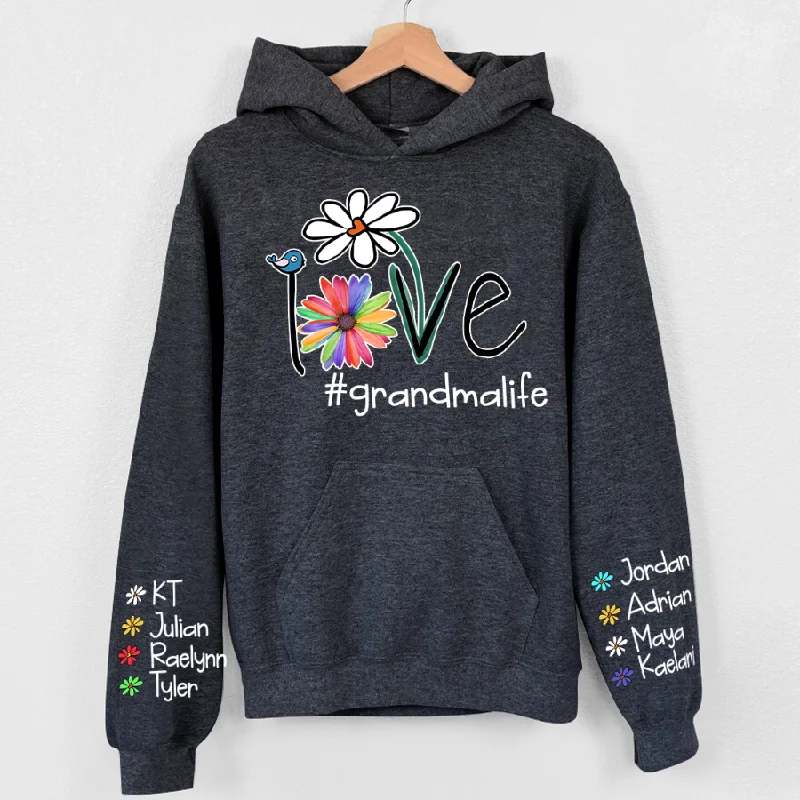 Personalized Love Grandma Life Flower CTH01 Hoodie