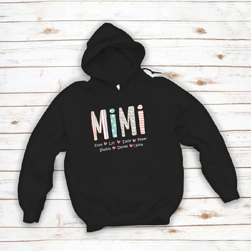 Personalized MiMi And Grandkids Valentine Luxury Hoodie