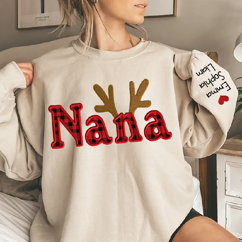 Personalized Nana Christmas, Custom Nana And Kids, Grandma Gift TH Sweatshirt