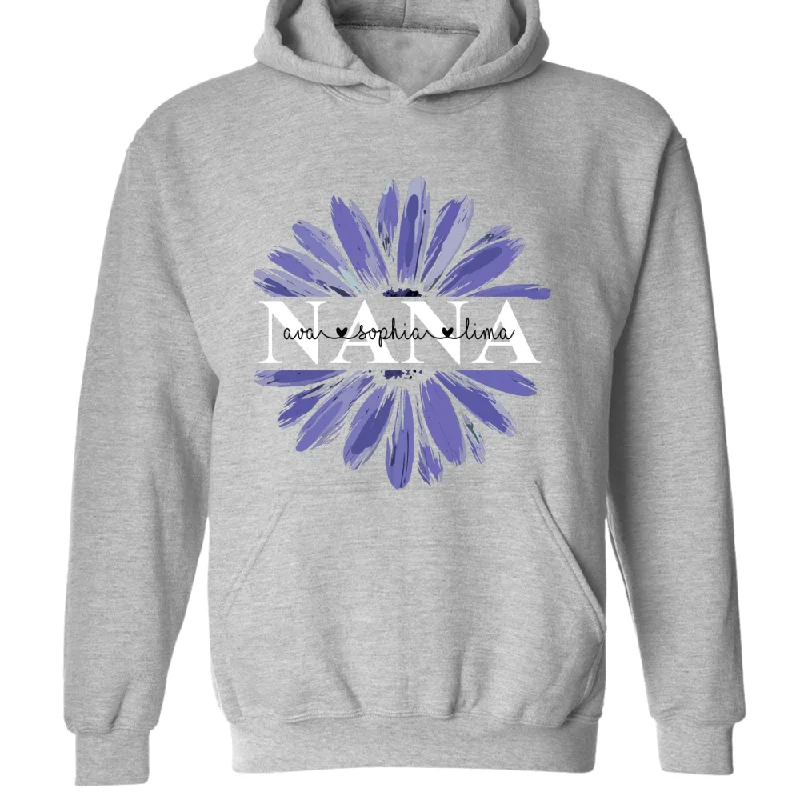 Personalized nana with grandkids daisy color Hoodie