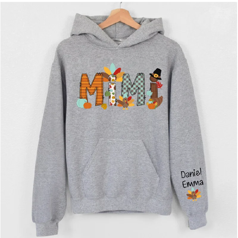 Thanksgiving Mimi and Kids Custom Name CTH01 Hoodie