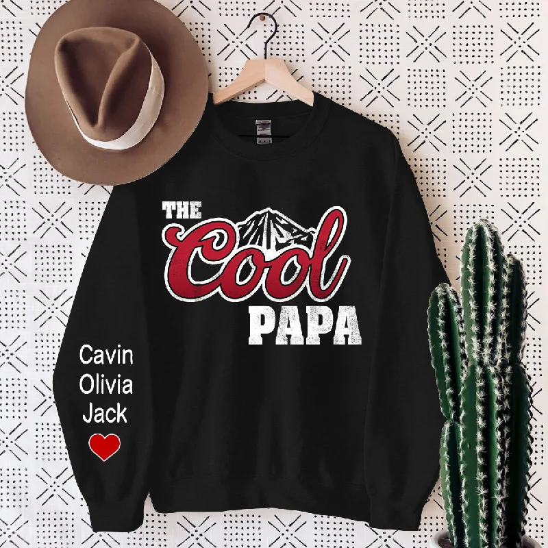 The Cool Papa, Custom Papa And Grandkids, Papa Gift Sweatshirt