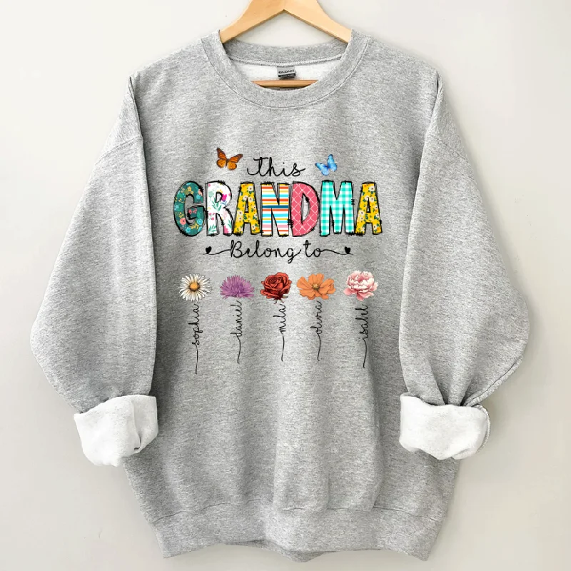 This Grandma Belong To Grandkids Summer Flower Sweatshirt