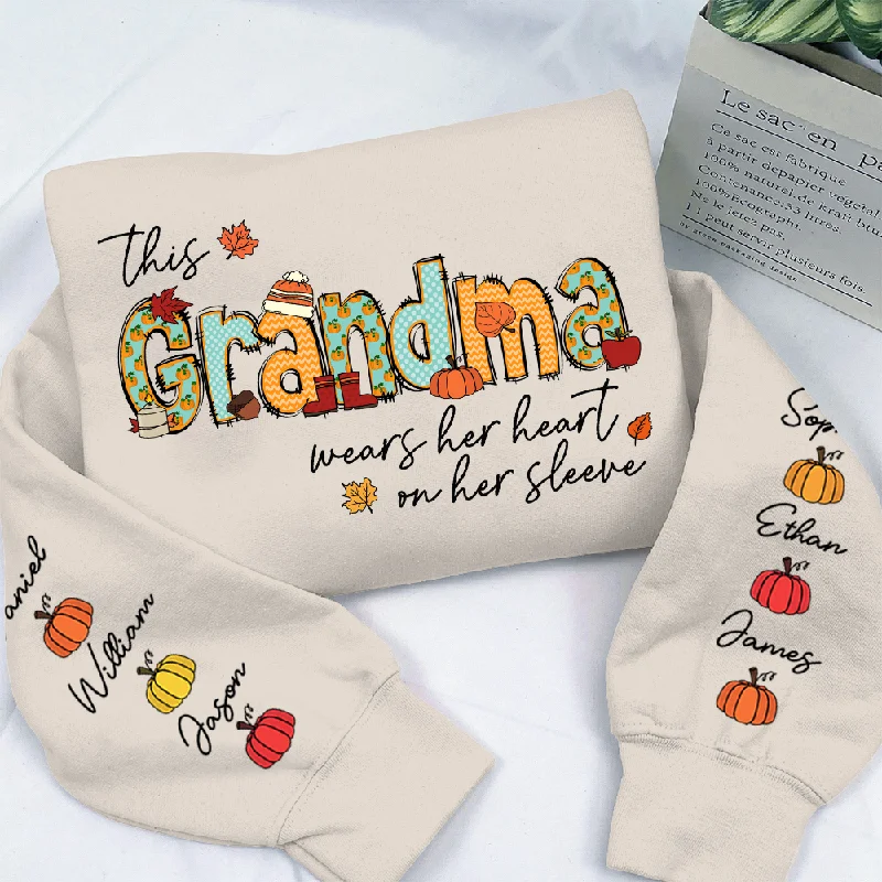 This Grandma Wears Her Heart on Her Sleeve Autumn Sweatshirt