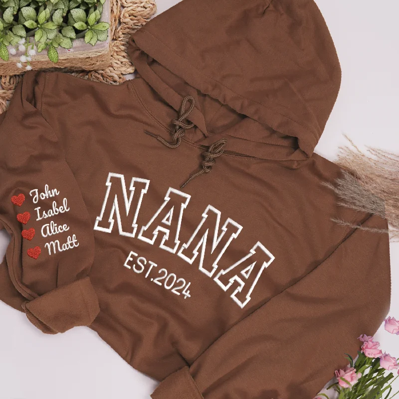 White-Red Embroidered Grandma Hoodie shirt  Grandma Hoodie, Gift For Grandma And Kids