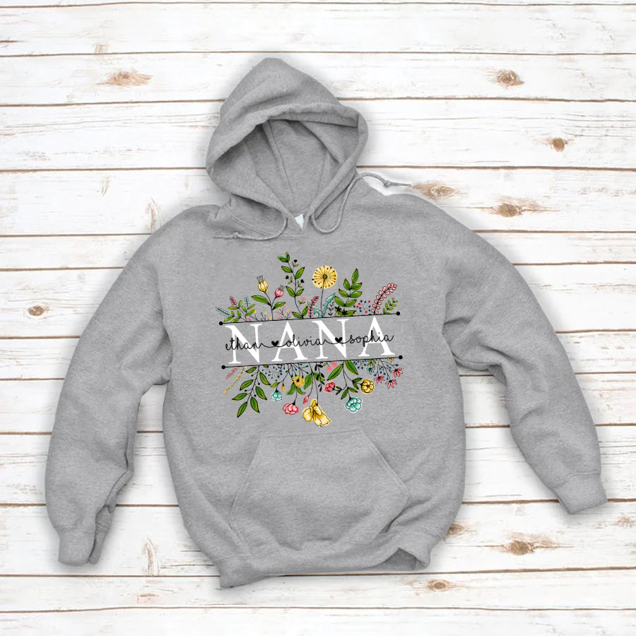 Wildflowers Nana And Grandkids Hoodie