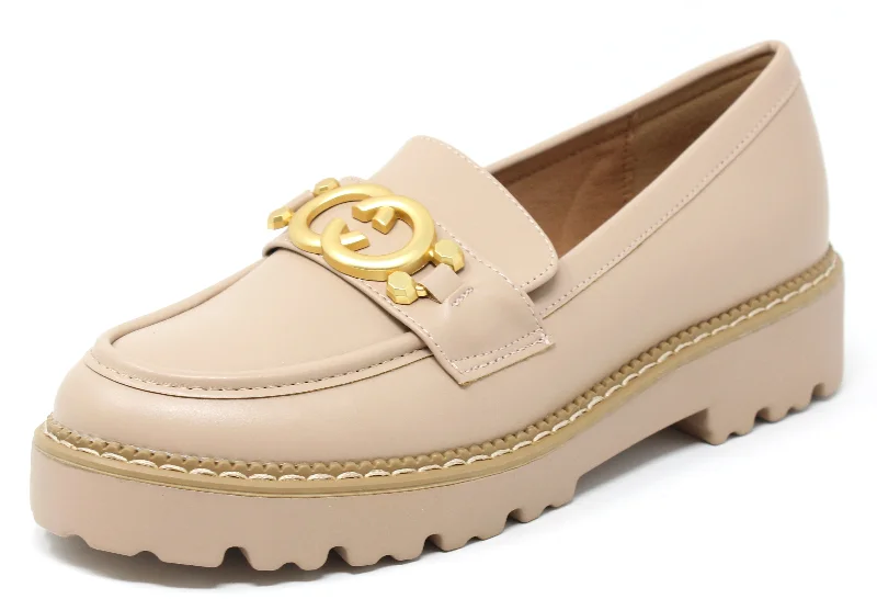 Soft Gold Buckle Loafer