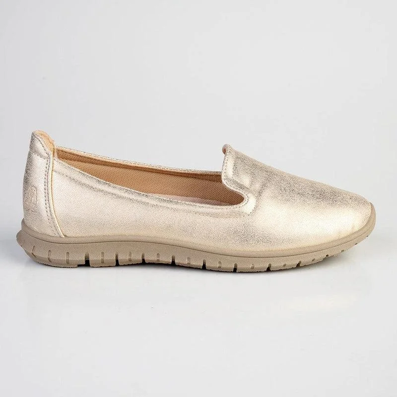 Soft Style by Hush Puppies Nan Slip-on Shimmer Loafer - Light Gold