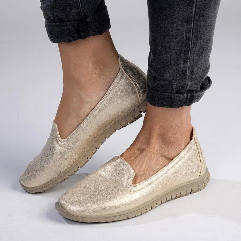 Soft Style by Hush Puppies Nan Slip-on Shimmer Loafer - Light Gold