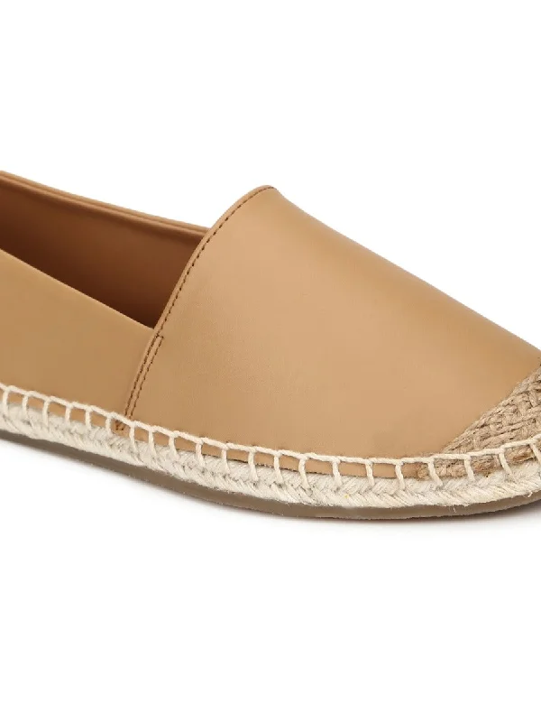 Nude PU Slip On Espadrilles