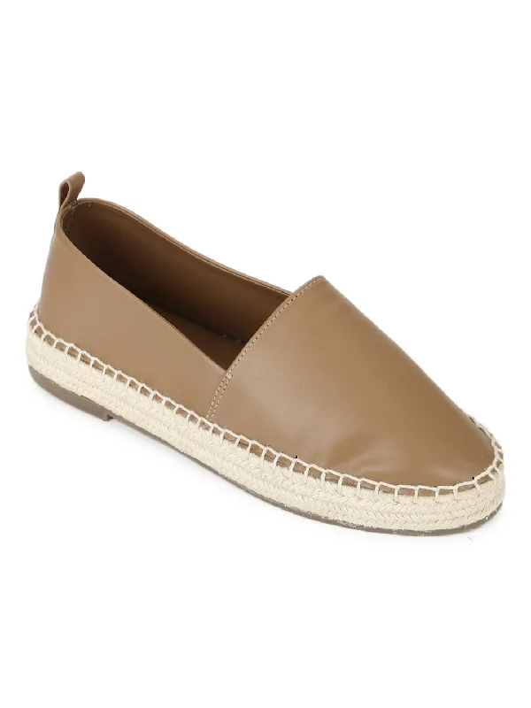 Nude PU Slip On Espadrilles