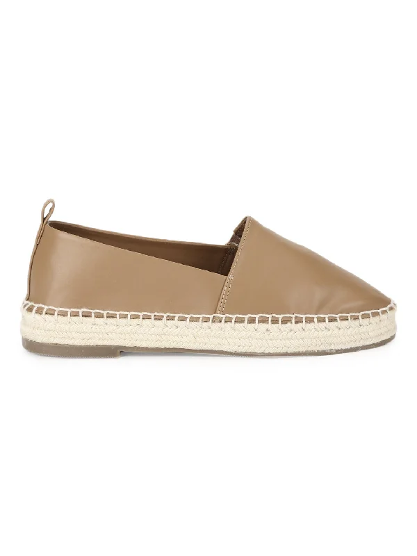 Nude PU Slip On Espadrilles