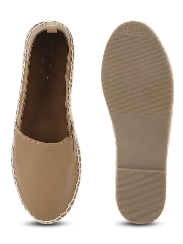 Nude PU Slip On Espadrilles