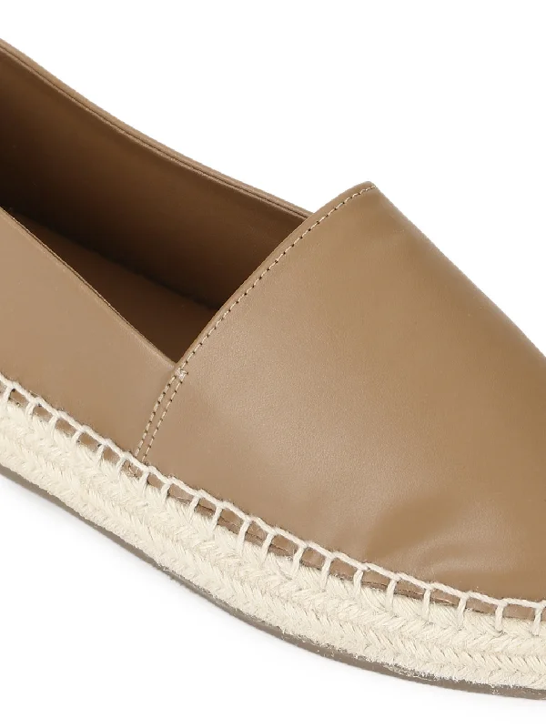 Nude PU Slip On Espadrilles