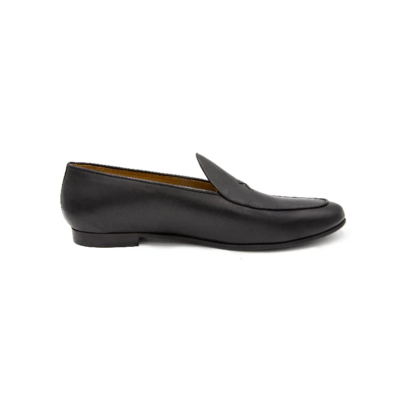 Women's Black Leather Milano Loafer