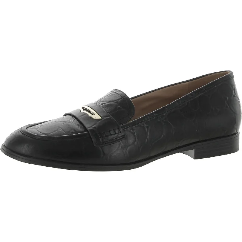 27 Edit Womens Leather Block Heel Loafers