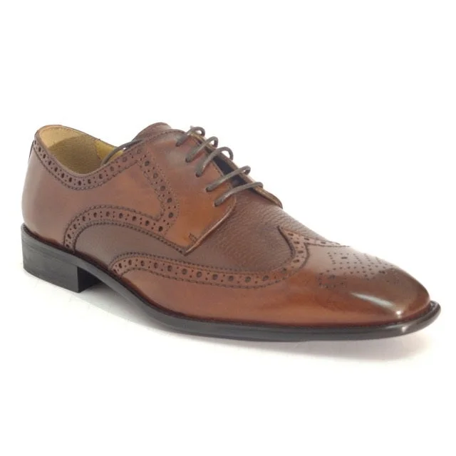 Calzoleria Toscana 7181 Calfskin & Deerskin Wingtip Shoes Mahogany