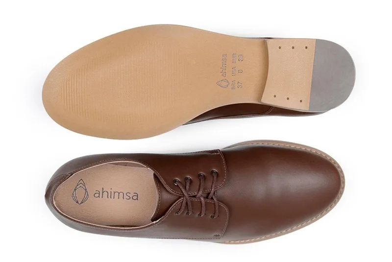 'Teresa' Women's Vegan Derby by Ahimsa - cognac